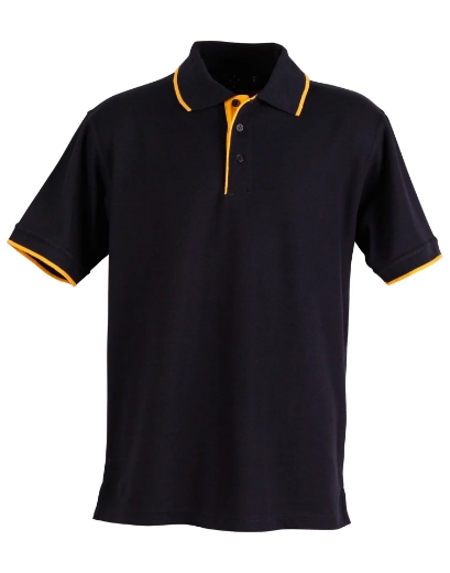 Picture of Winning Spirit, Mens S/L Pique Polo Contrast